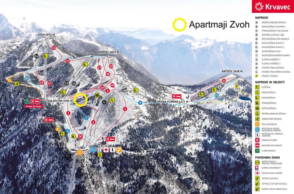 Apartments Zvoh, Krvavec, Ski-In, Ski-Out Cerklje na Gorenjskem Exterior photo